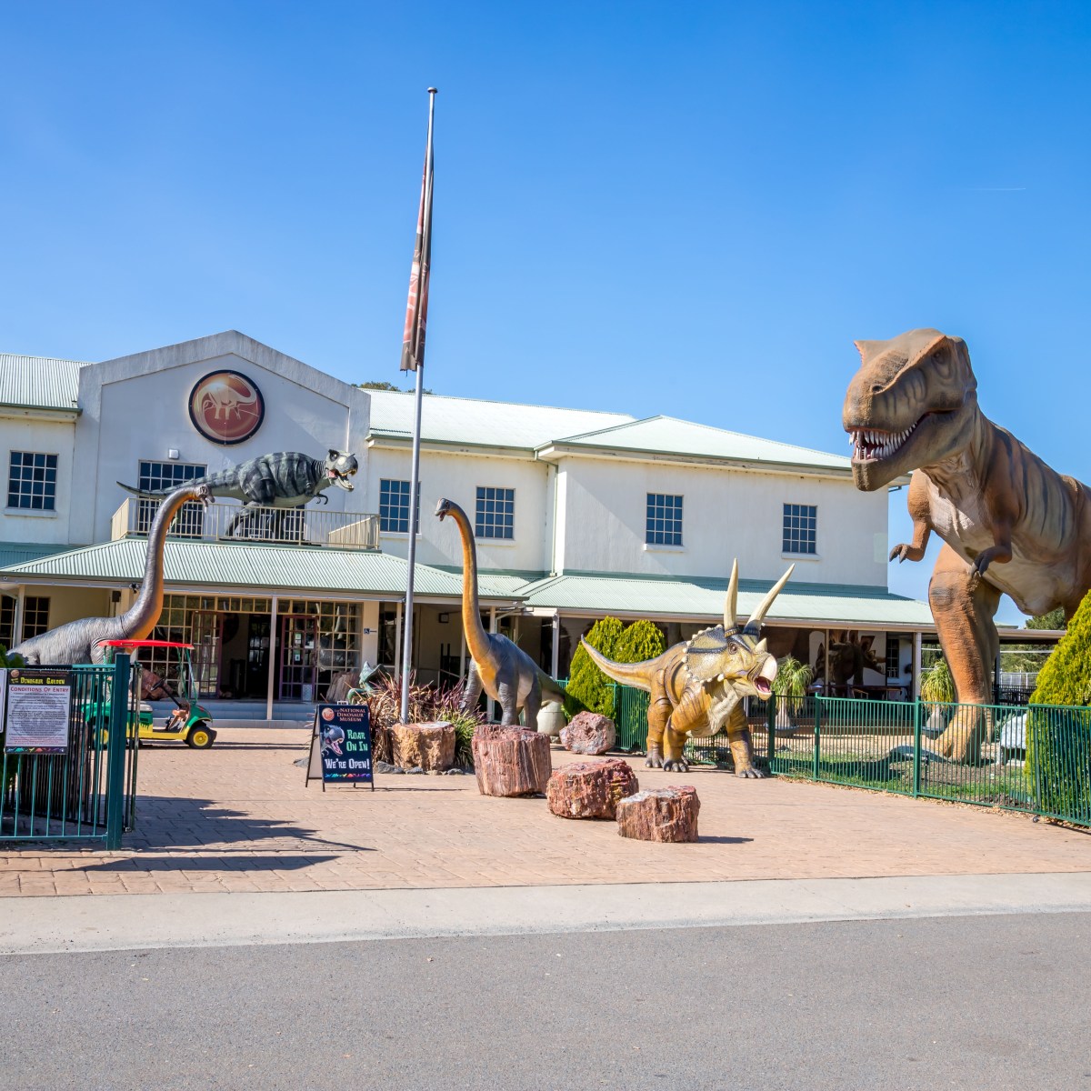 Museum with different dinosaour display